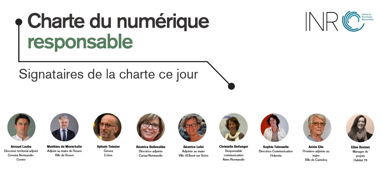 Charte du Numérique Responsable signataires "Pour un Numérique plus Responsable"